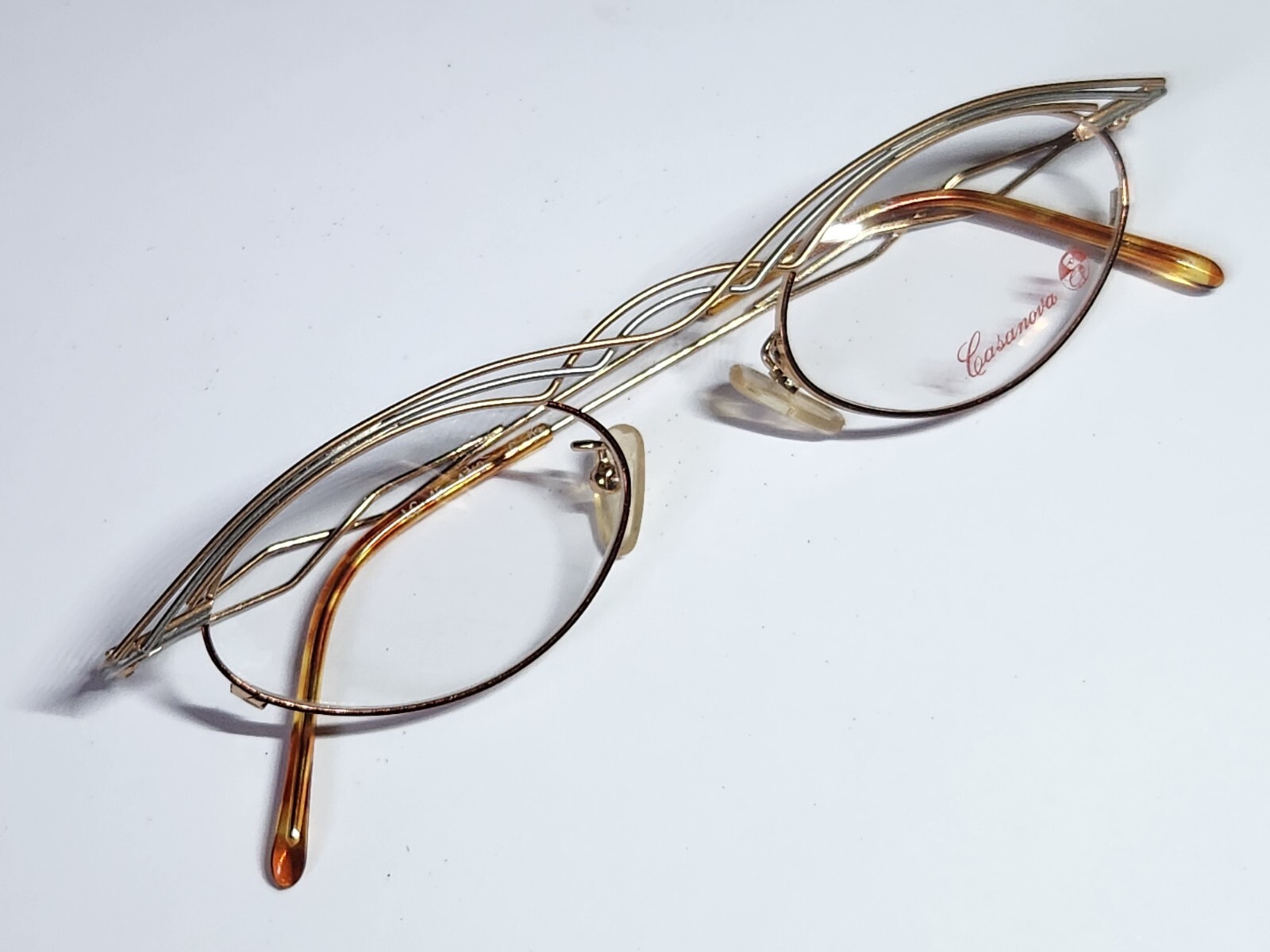 Casanova LC 45 03, Vintage 90s unique victorian small oval eyeglasses frames NOS