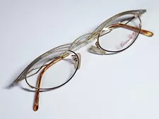 Casanova LC 45 03, Vintage 90s unique victorian small oval eyeglasses frames NOS