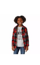 Weatherproof Vintage Boys Girls Plaid Shirt Jacket Shacket T-Shirt Red Salsa B32
