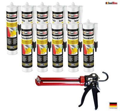 Folienkleber 10 x Dichtkleber + Premium Auspresspistole Dampfbremse Dampfsperre