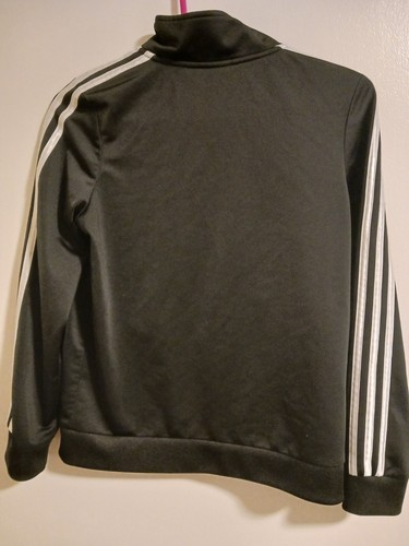 Adidas Track/Soccer Warm Up Jacket Boys Size M (10/12) Full Zip Black - Picture 2 of 4