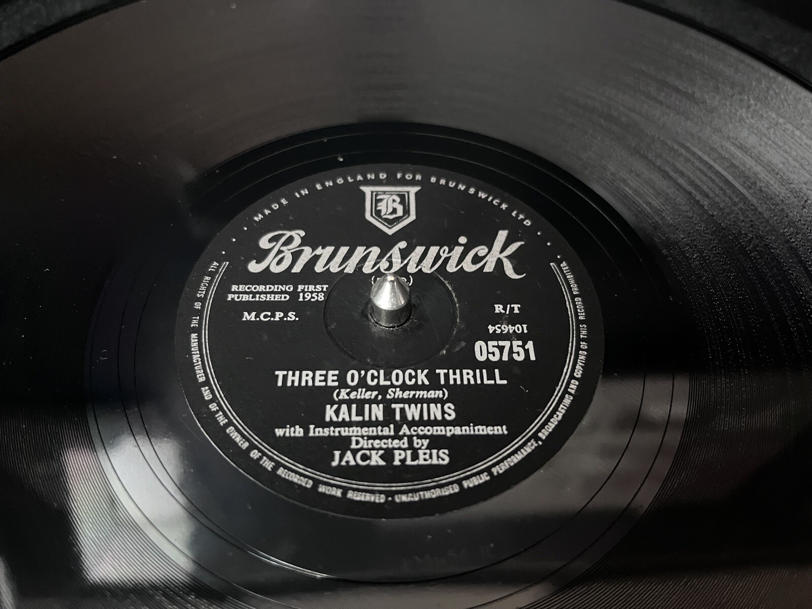 Kalin Twins When / Three O Clock Thrill 78 Shellac Record (E)