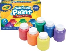 Washable Paint for Kids Toddler Baby Finger Craft Non Toxic,Pack of 6 Paints Set