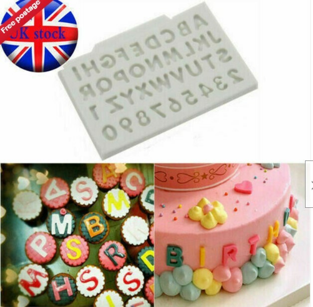 Alphabet Letter Number Silicone Fondant Mould Cake Sugarcraft Chocolate Mold DIY