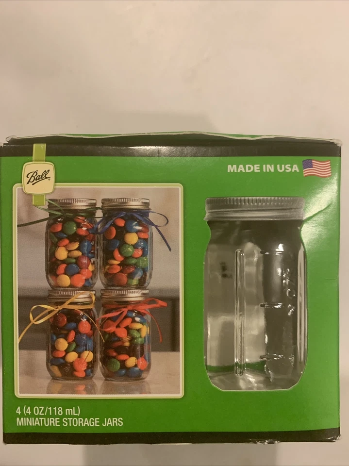 Mini tarro de almacenamiento bucal Ball de 4 oz. Paquete de 4 perfectos para fiestas de hierbas y especias Foto 2 de 4