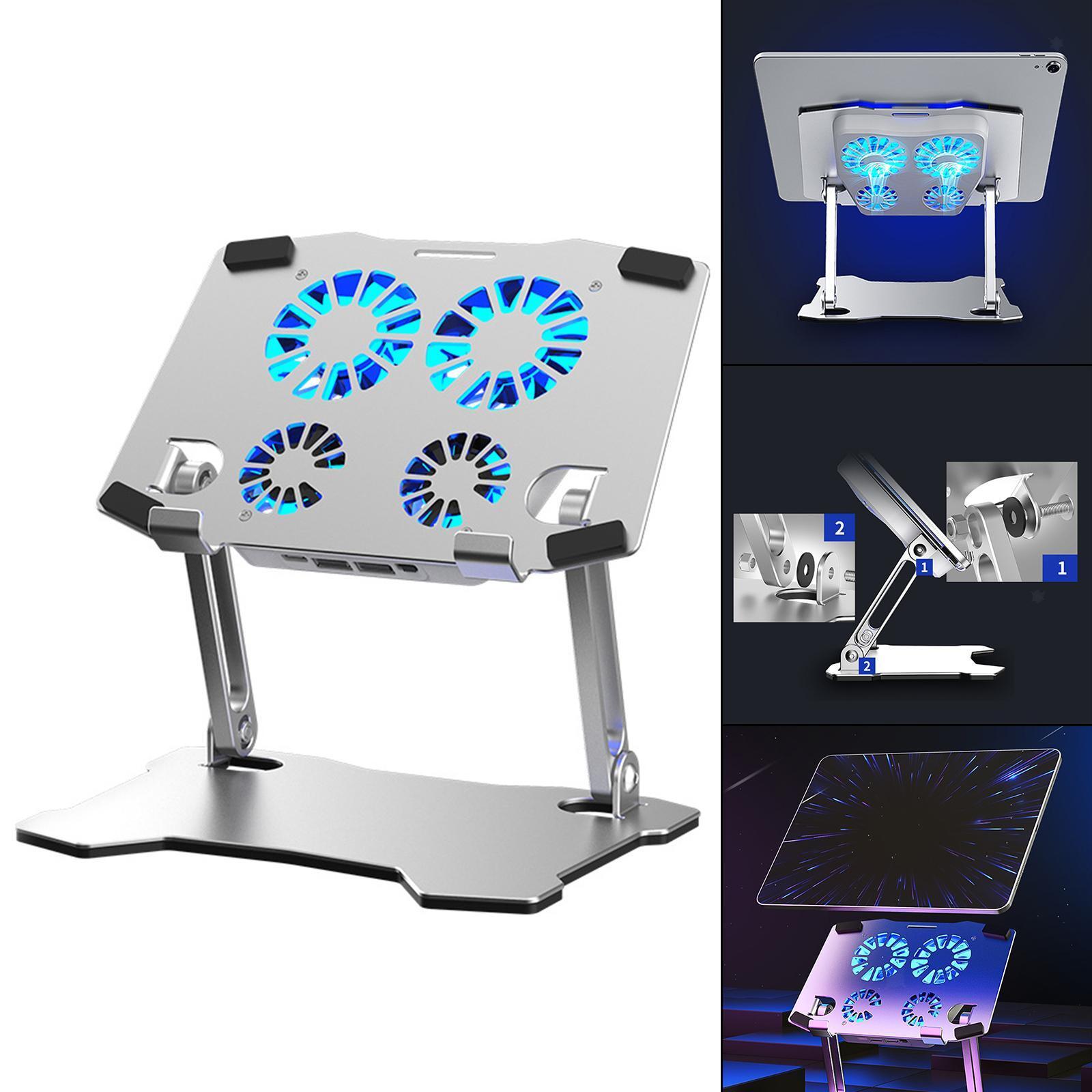 Tablet Stand with Cooling Fan Height Adjustable Mount for Desk Office Table-image