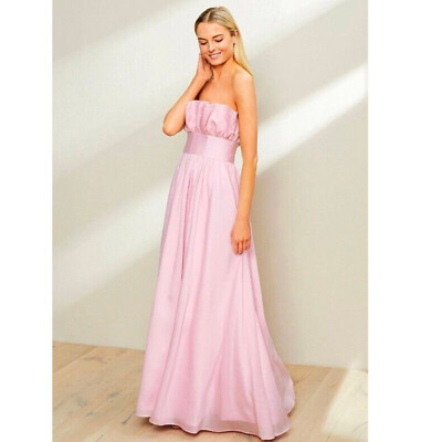 Antonio Melani Esperanza Strapless Ruffled A-Line Gown Bubblegum Pink Size  14 D4 | eBay