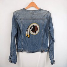 Washington Redskins NFL Womens Denim Jacket Blue Promod Patch Size UK 12