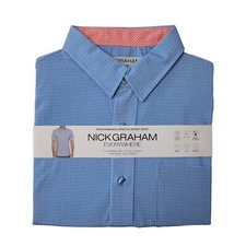 NWT Nick Graham Men's Short Sleeve Performance Stretch Shirt Blue Small