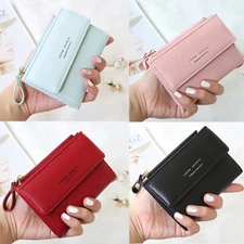 Women Small Leather Wallet RFID Blocking Credit Card Holder Mini Bifold Purse US