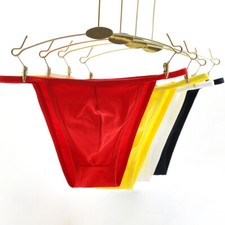 Men's Underwear Bikini Briefs Low Waist Cotton Panties High Leg U Convex Pouch