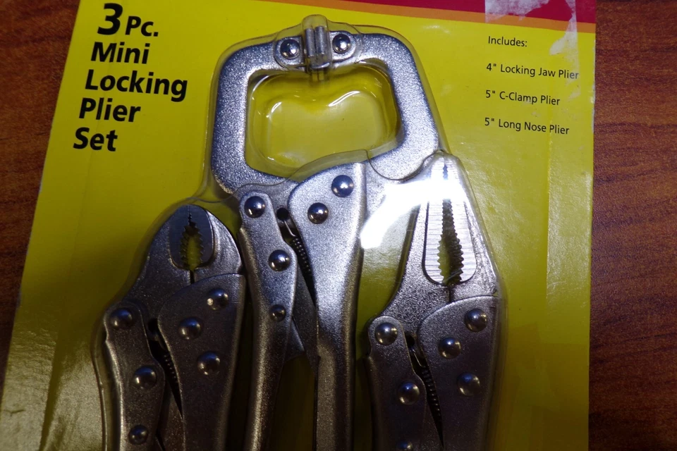 Mini alicates de bloqueo Great Neck 68215 3 piezas - Nuevo de Lote Antiguo Foto 3 de 4
