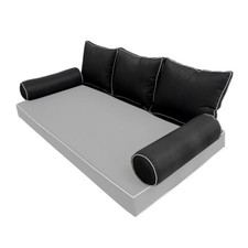  COVER ONLY STYLE 3 Full Bolster Pillow Daybed Porch Swing Contrast Trim AD109