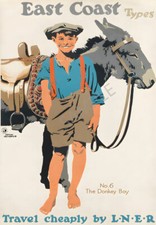 Vintage RAILWAY Poster East coast types no 6 the Donkey Boy LNER Art Print