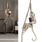 Vintage Resin Hemp Rope Monkey Pendant Light Chandelier Industrial Retro Ceiling