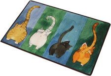 Cute Cat Butt Bedroom Area Rug, Cat Carpet,Cat Tail Non-Slip Absorbent Doormats
