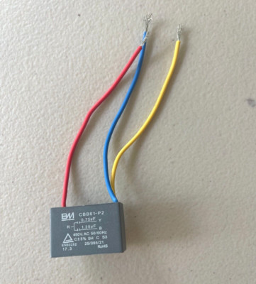 New Arrival 1pc Black Fan Capacitor CBB61 1.5uF+2.5uF 3 Wires AC 250V