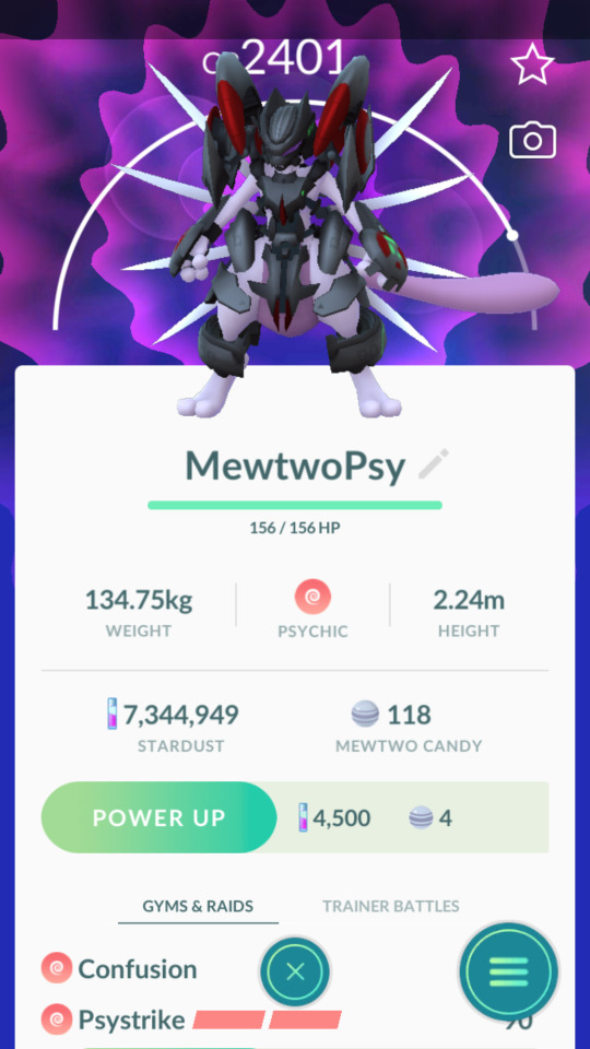 Pokemon Trade GO - Mewtwo 3000+CP with Legacy move Psystrike