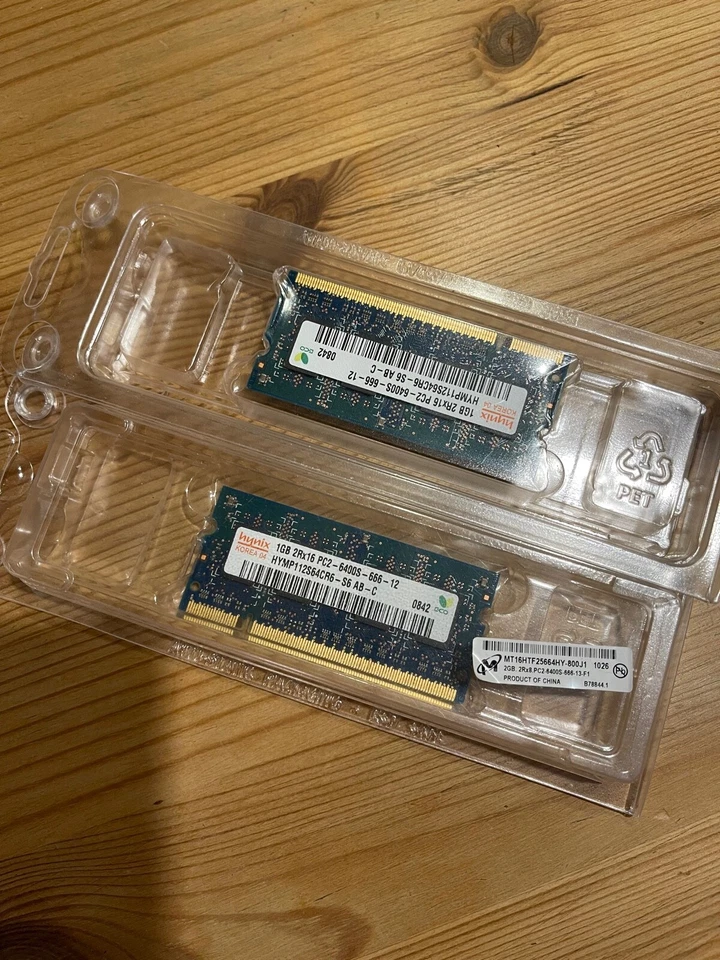 2x 1GB (2GB Total) Hynix PC2 6400s 666 12 800mhz DDR2 RAM Memory -TESTED WORKING - Image 2 of 2