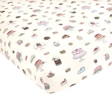 Hudson Baby Unisex Cotton Fitted Crib Sheet, Sweet Bakery, One Size