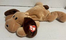 Vintage Ty Pillow Pals Woof the Dog Tan Brown Plush Puppy 1994 New w Tags Fast S