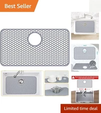 26"x14" Gray Silicone Sink Protector - Protects and Cushions Fragile Utensils