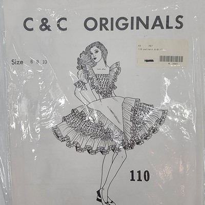 VTG C&C Originals #110 Multi-size Square Dance Dress Pattern 6-8-10 NEW SEALED