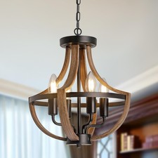 SEEBLEN Farmhouse Chandelier,Vintage 4-Light Hanging Pendant Light Height Adjus