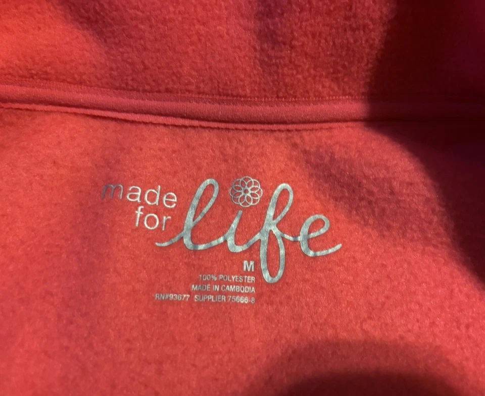 Made For Life Activewear Workout Poly Fleece Sleeveless Hot Pink Vest Medium M - Image 4 of 4