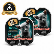 2PC - Sheba Perfect Portions Kitten Delicate Salmon Entr&eacute;e Soft P&acirc;t&eacute; Wet Food
