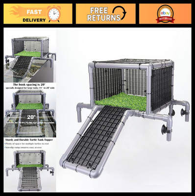 Extra Large Turtle Basking Platform - Non-Slip Dock with Grass, Above Tank Resti