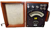 Vintage Weston Ammeter Model 370 - Wood Case - Good  Handle Untested