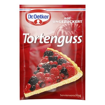 Dr. Oetker Tortenguss rot ungezuckert ein Guss für alle Obstsorten 36g