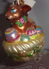 Christopher Radko glass ornament Milk Chocolate Charlie rabbit vntg '02 Poland