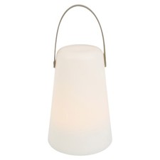 LED Tischleuchte weiß matt Laterne warmweiß 13,5x20cm 6/18h Timer Countryfield