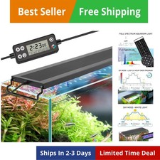 Auto On Off LED Aquarium Light, Full Spectrum Fish Tank Light with LCD Monito...
