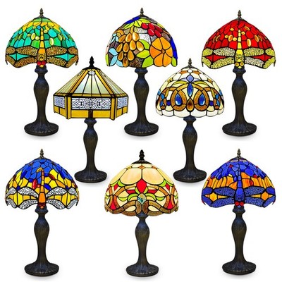 Tiffany Stil Tischlampe Handarbeit Kunst Buntglas Nachttischlampen Schreibtischleuchte