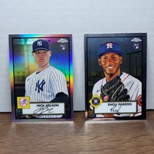 Topps Chrome 2021 Nick Nelson Yankees & Enoli Paredes Astros Rookie Auto Lot 