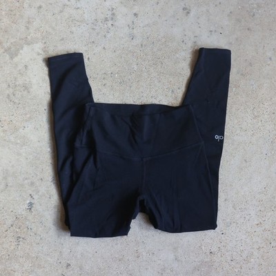 Alo Yoga Black High Waisted Leggings Cropped 7/8 Performance Activewear S