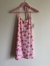 Hissy fit pink floral halter mini dress new with tags size medium