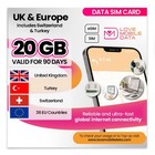 Love Mobile Data - 20GB UK & Europe (inc Switzerland & Turkey) - Data SIM card