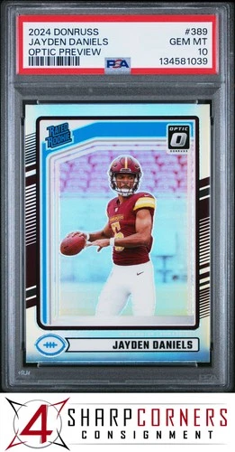 2024 DONRUSS OPTIC PREVIEW PRIZM #389 JAYDEN DANIELS RC RATED ROOKIE PSA 10