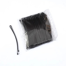 100PCS Curved  Flat Black Bobby Pins with Ball Tips, 2.2" Hair Pins for Women