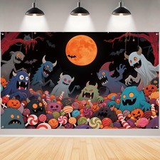 Halloween Backdrop,Halloween Banner Decorations Photo Background Photo Backgroun