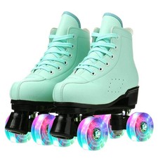 Risup High-Top Roller Skates - Classic Double-Row 4-Wheel Skates for Men Women