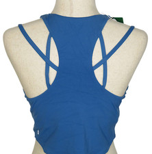 Halara Blue Strappy Padded Shelf Bra Cropped Active Tank Size Large