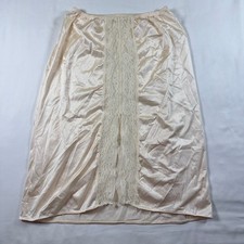 Vintage Diane Von Furstenberg Slip Skirt Small Off White Lace Slit Made in USA