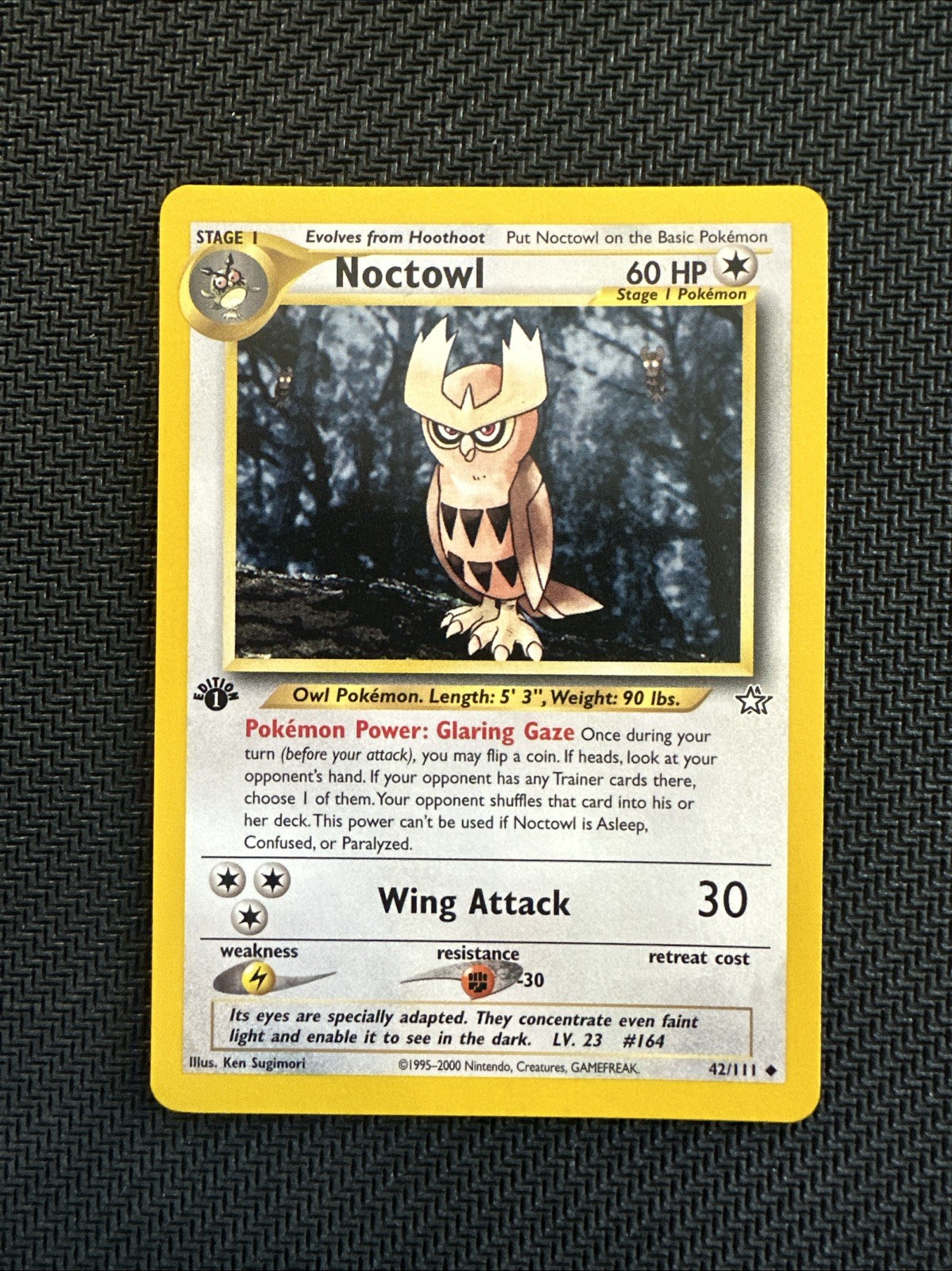 Pokemon Card - Noctowl Neo Genesis 42/111 Uncommon 1st Edition NM
