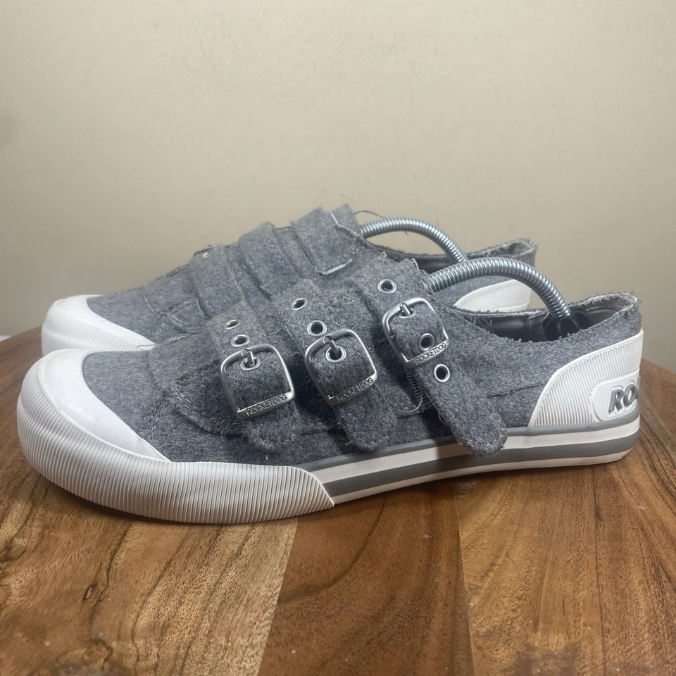 Sapato Rocket Dog Jolissa Aviator Feminino Cinza Branco Tamanho 9 Y2K Desgastado Top Baixo - Imagem 2 de 4