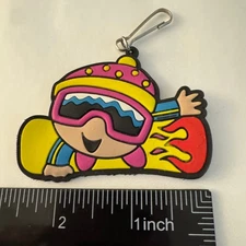 Fun Express Snowboarder Zipper Pull Charm Kidcore Kawaii Keychain Backpack Clip
